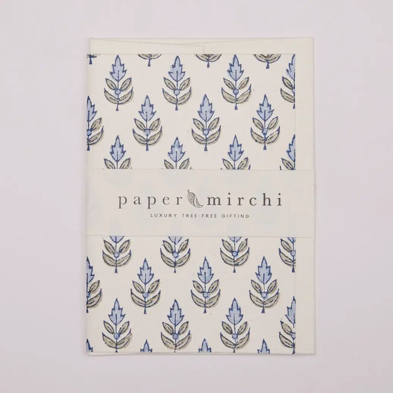 Hand block printed greeting card - Buti Blue Stone