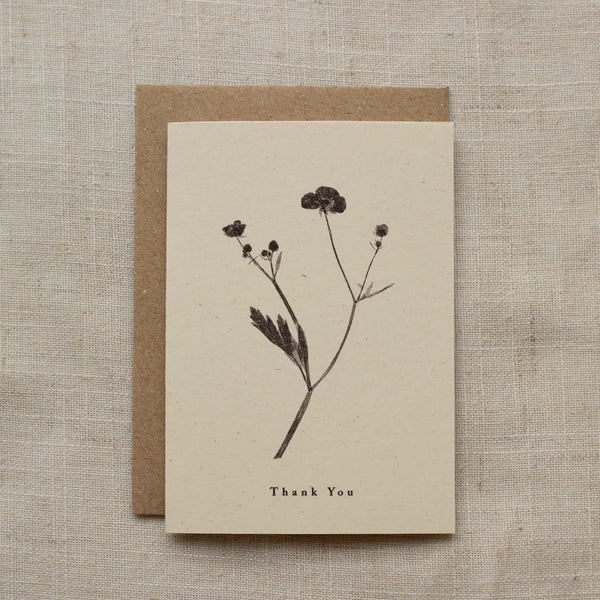 Mini A7 thank you botanical card meadow buttercup