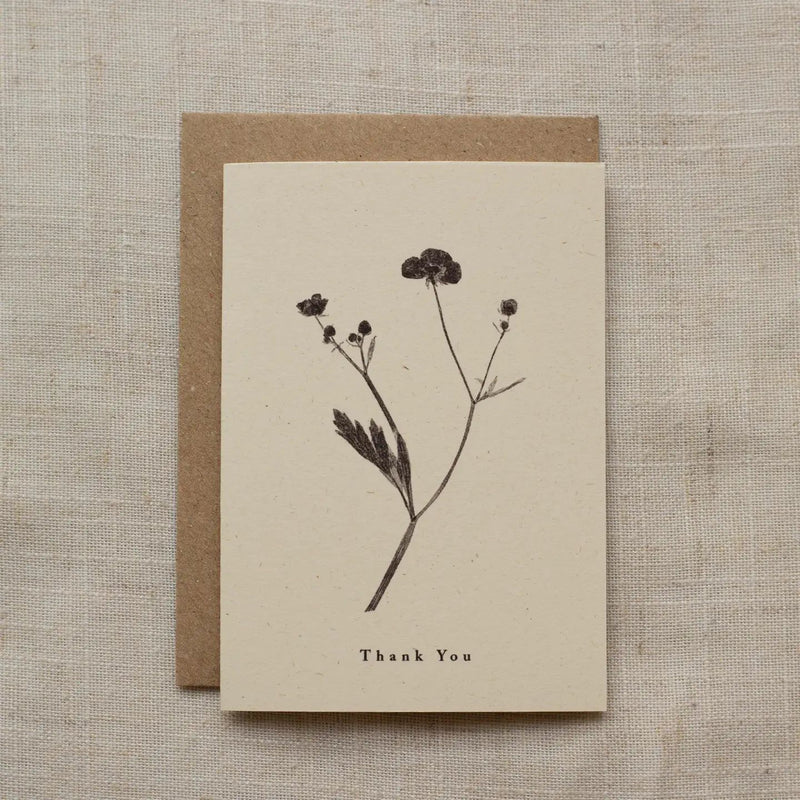 Mini A7 thank you botanical card meadow buttercup