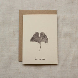 Mini A7 thank you botanical card ginkgo leaf