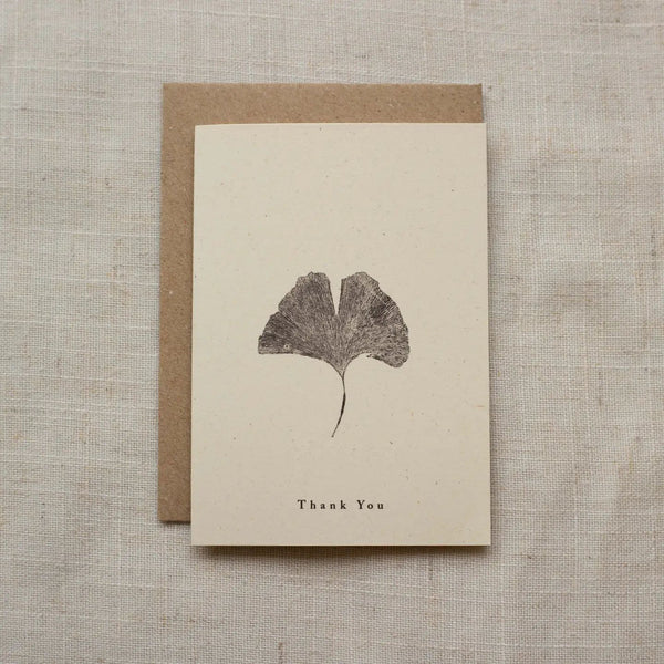 Mini A7 thank you botanical card ginkgo leaf