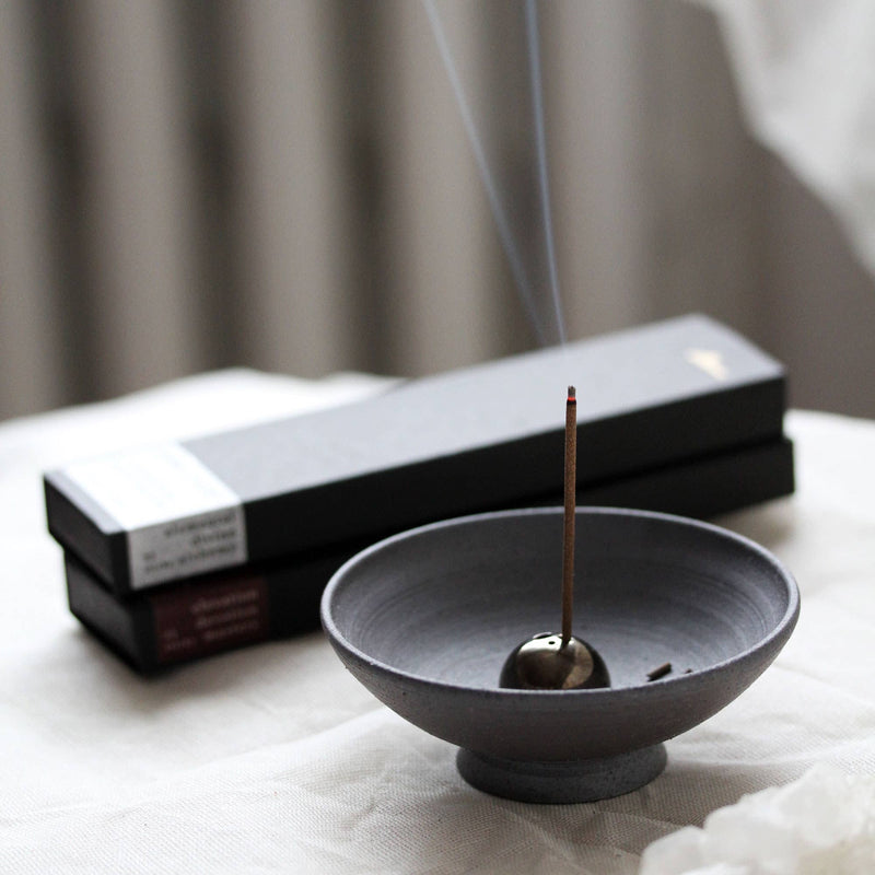 Mineral Purple, Incense Chalice in Terracotta. Zen. Artisan