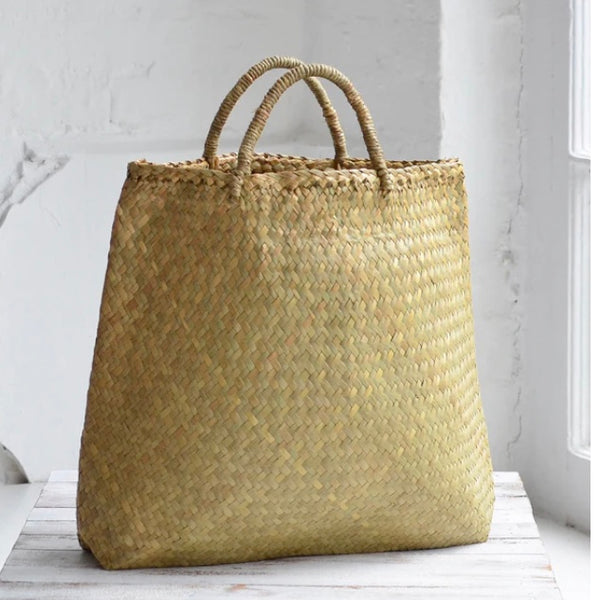 Handwoven Seagrass Rush Basket