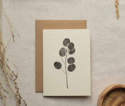 Honesty pods botanical card