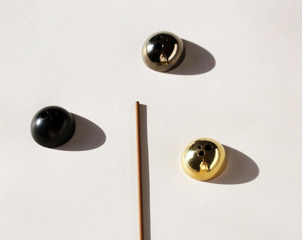 Dome Brass Incense Stick Holder In Black Zinc