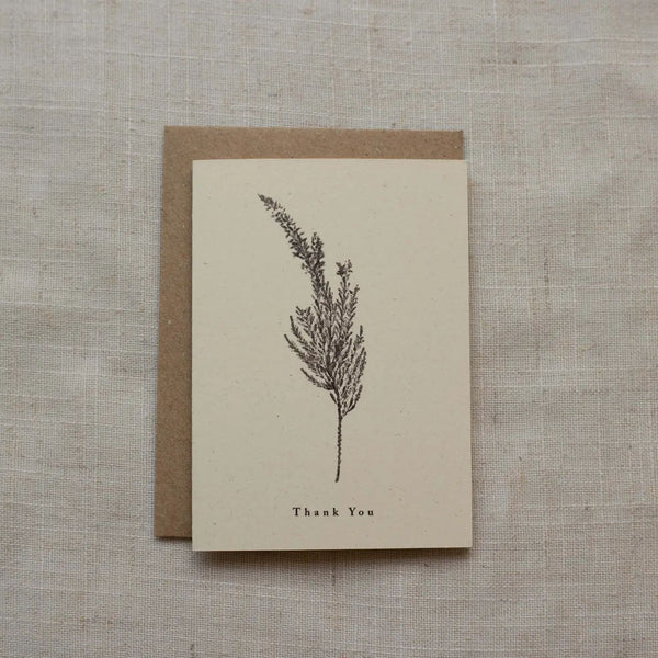 Mini A7 thank you botanical card heather