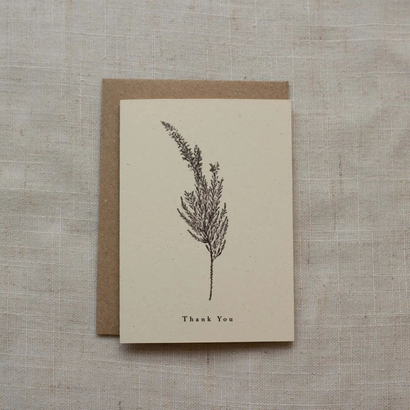 Mini A7 thank you botanical card heather