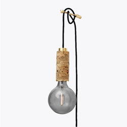 Cork and Brass Wall Pendant Lamp