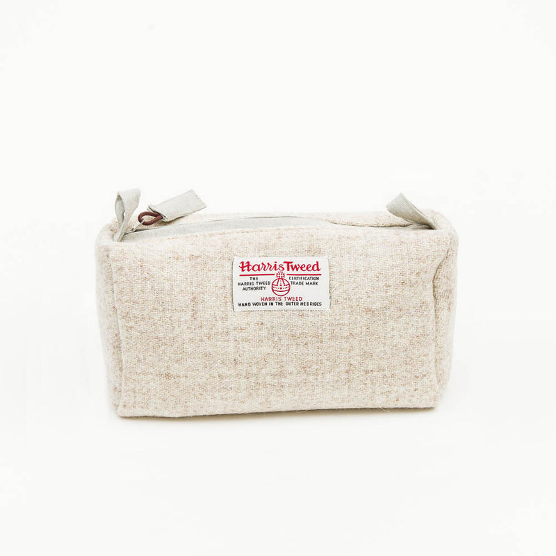 Harris Tweed Wash Bag in Cream