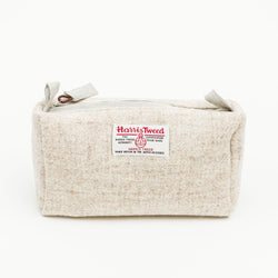 Harris Tweed Travel Wash Bag in Cream