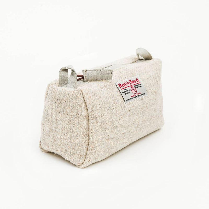 Harris Tweed Wash Bag in Cream