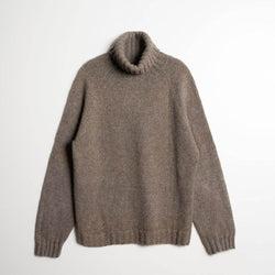 Undyed Yak Handknitted Turtleneck Sweater Ash