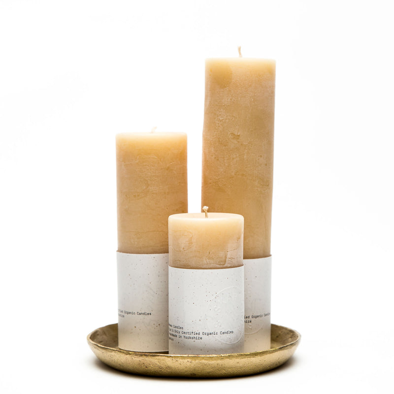 Organic Beeswax Handmade Pillar Candles 100mm