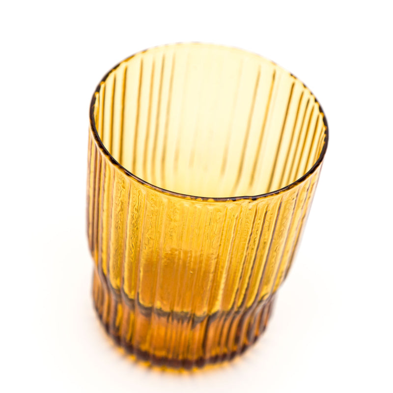 Amber Ripple Glass Tumbler