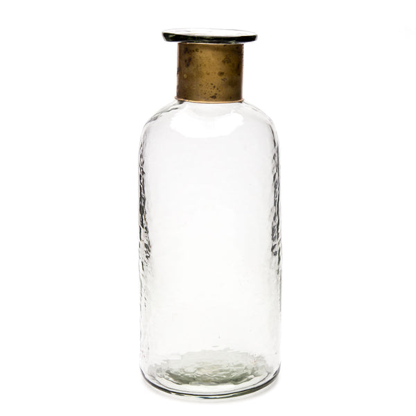Medium Hammered Glass Bottle