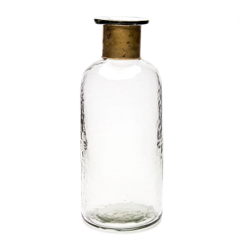 Medium Hammered Glass Bottle