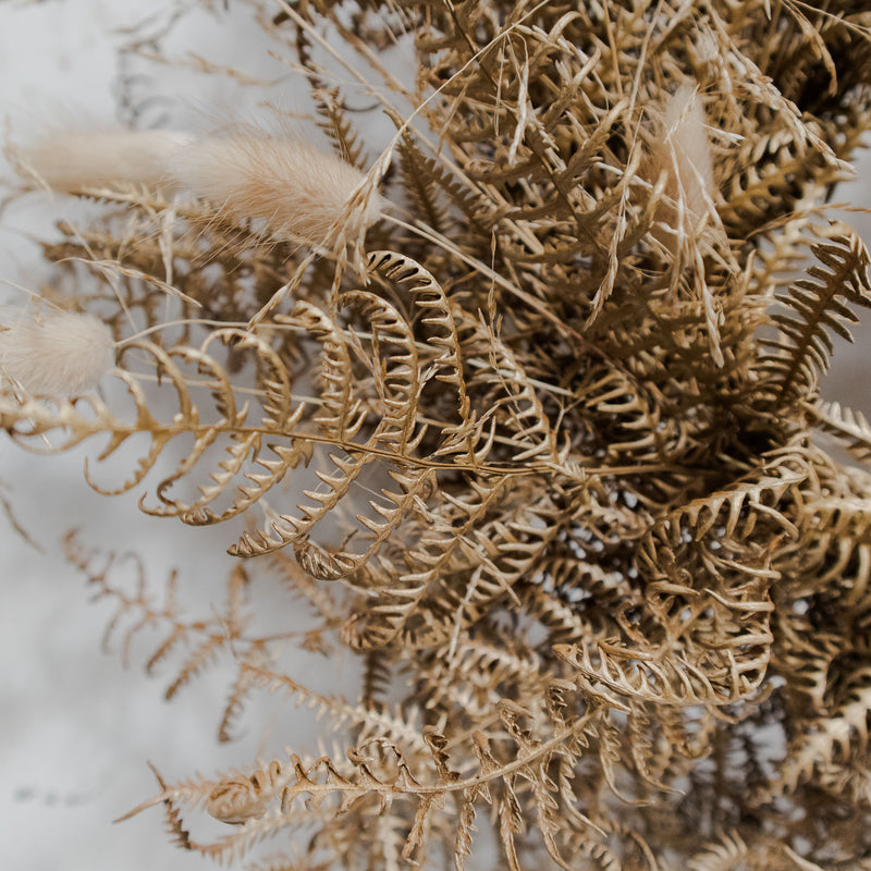 Dried Gold Fern & Foliage Wreath