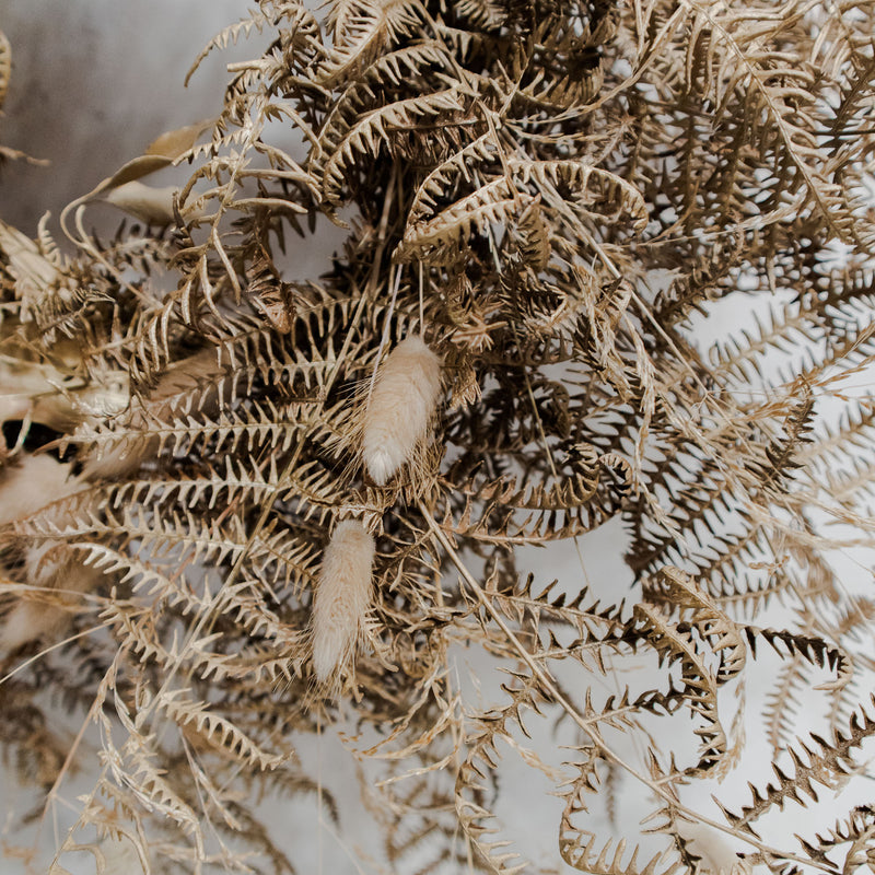 Dried Gold Fern & Foliage Wreath