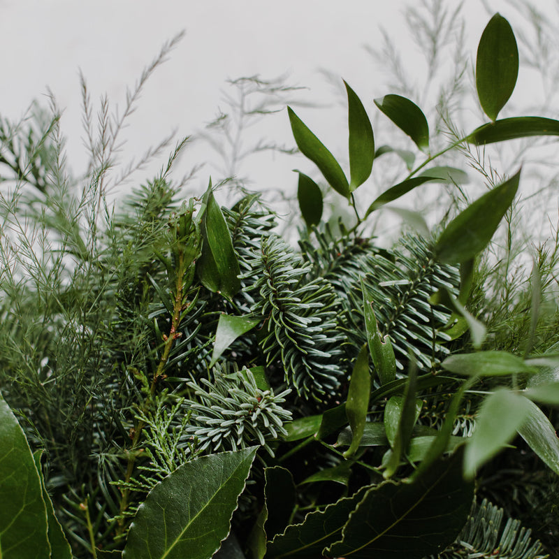 Festive Full Greenery Wreath on Handmade willow base