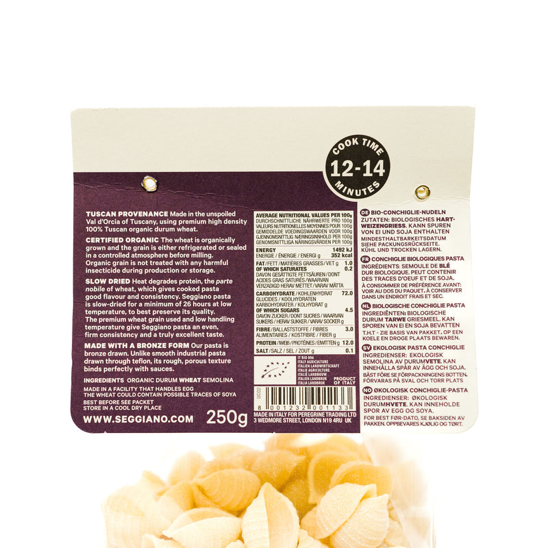 Seggiano Organic Conchiglie Pasta 250g