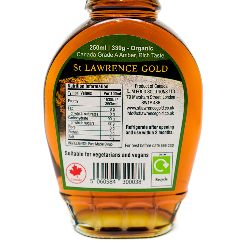 Organic Grade A Maple Syrup 250ml