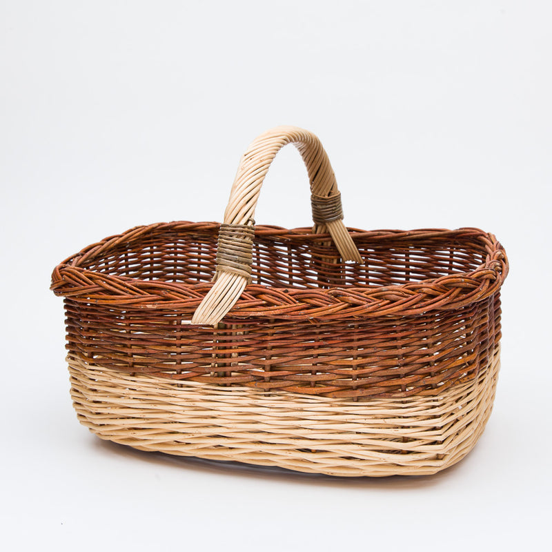 Short Handled Copper & Stripped Willow Shopper