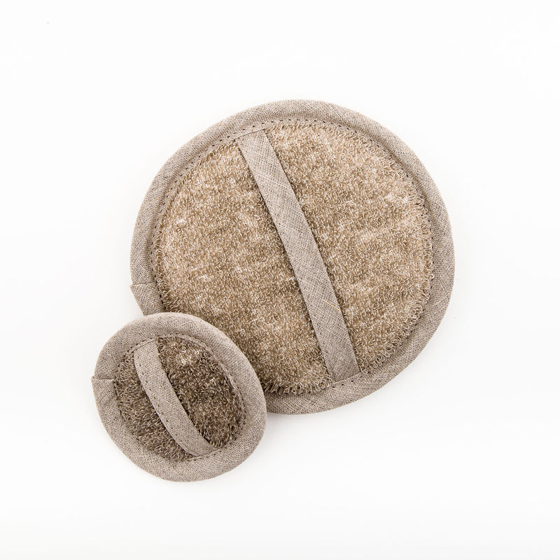 Large Linen Loofah Natural Oat