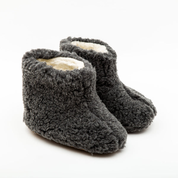 Nordic Grey Child Mountain Slipper Boots