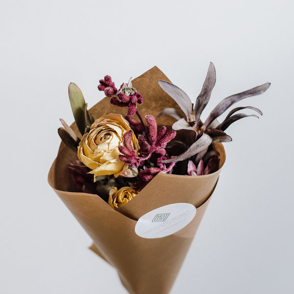 Hand tied natural dried flower posy Edinburgh