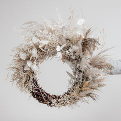 Silver Grey Sea Spray Dried Floral Wreath