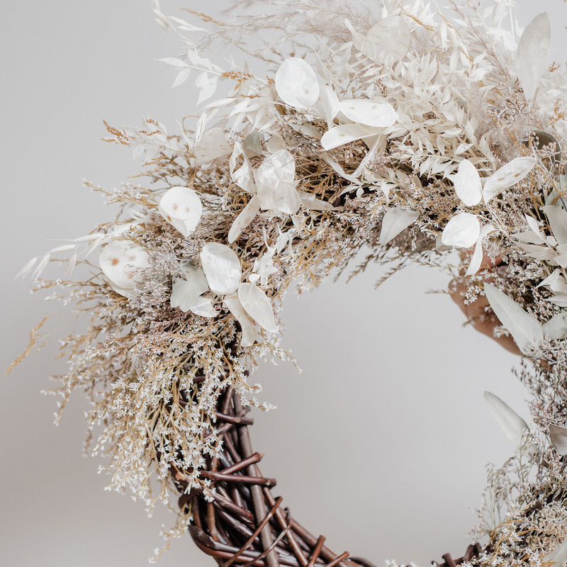 Silver Grey Sea Spray Dried Floral Wreath