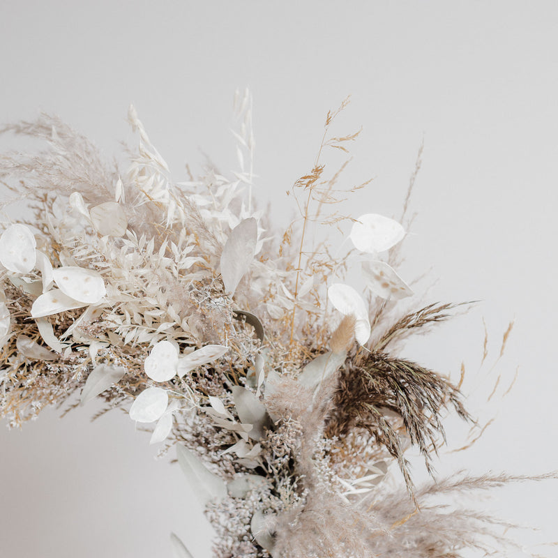 Silver Grey Sea Spray Dried Floral Wreath