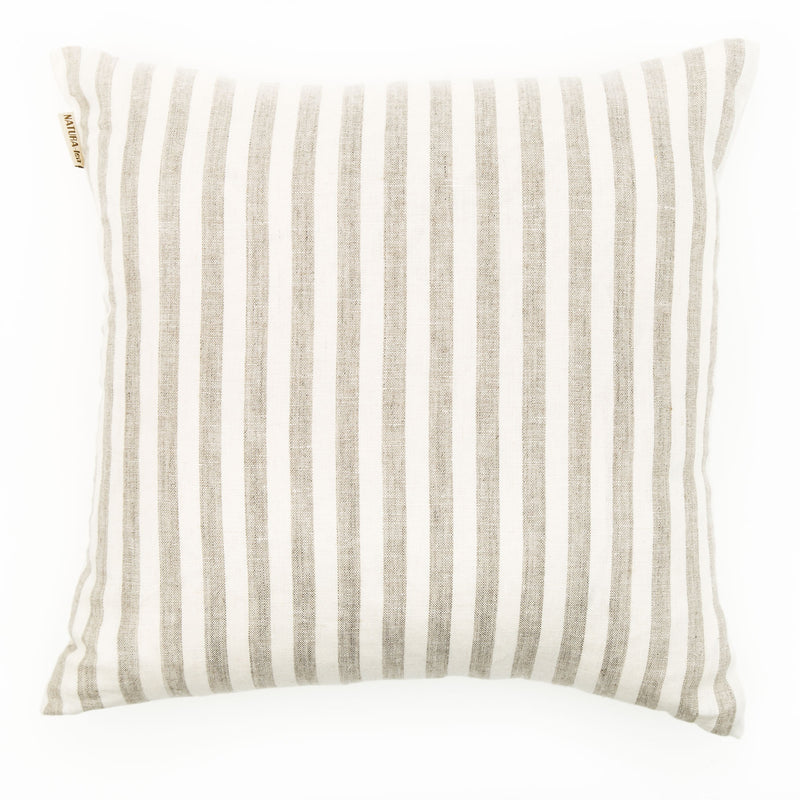 Beach Stripe Small Natural Linen Cushion