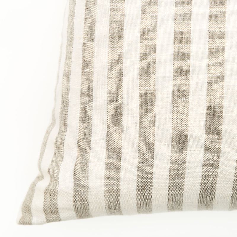 Beach Stripe Small Natural Linen Cushion