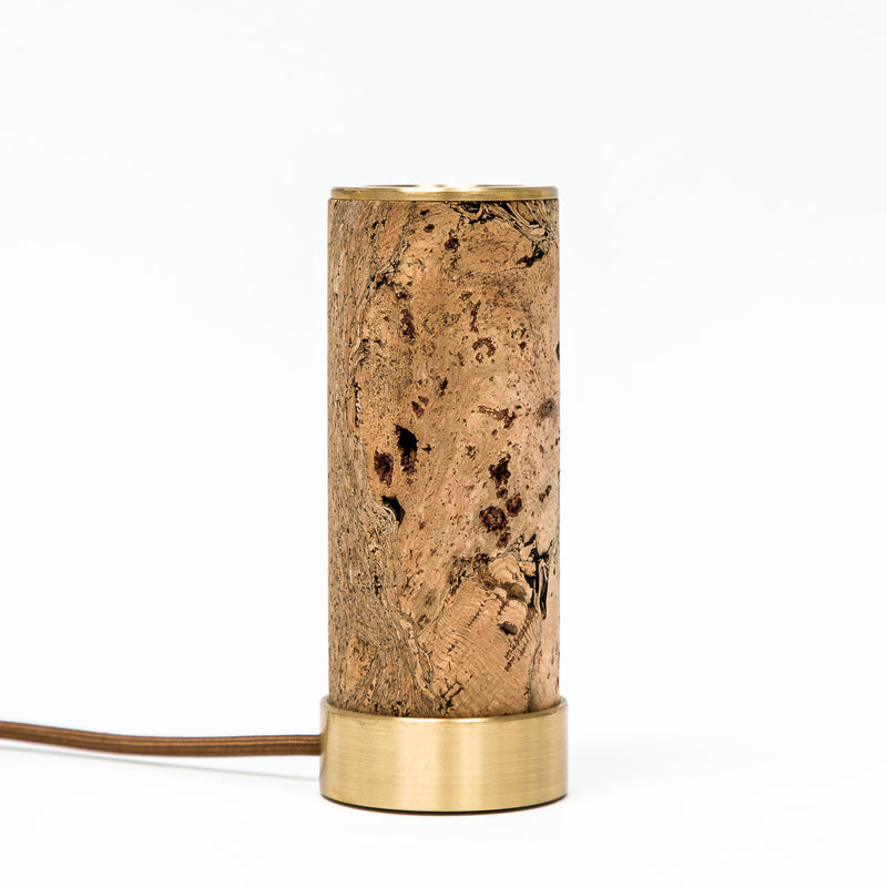 Natural Cork & Brass Desk Pillar