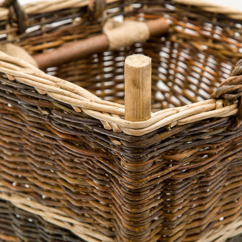 Small Slim Back Pack Basket In French Green Willow