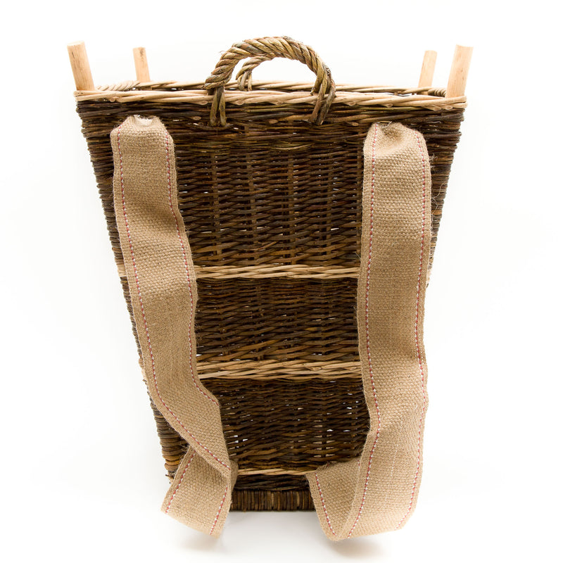 Large Back Pack Basket In French Green Willow