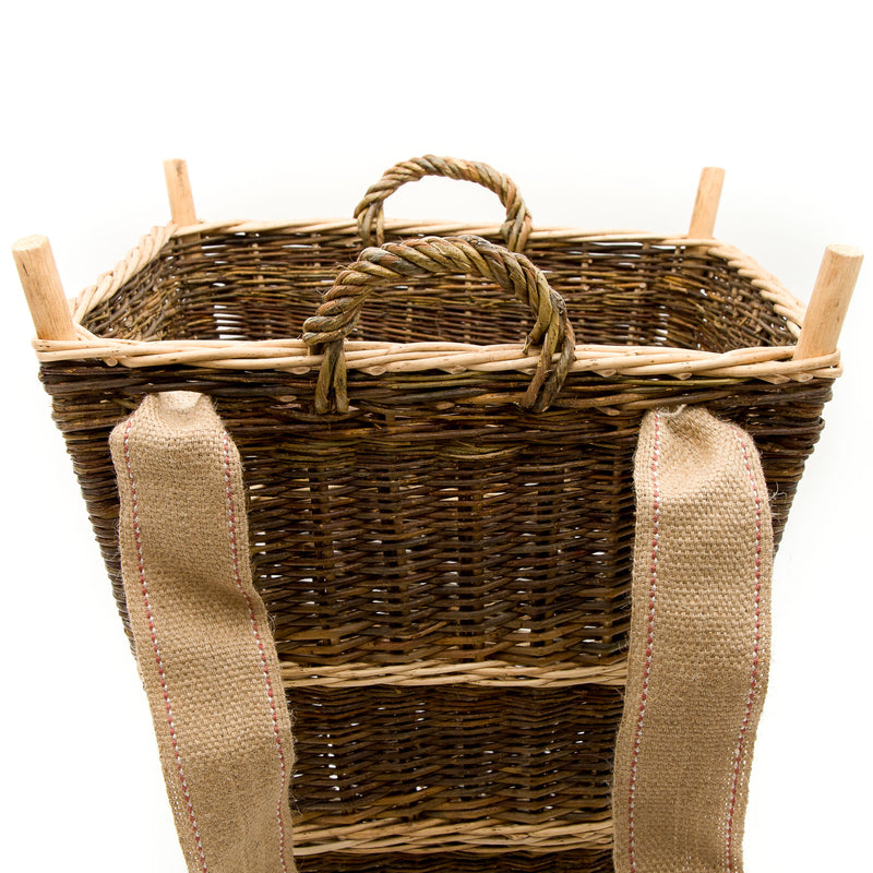 Large Back Pack Basket In French Green Willow