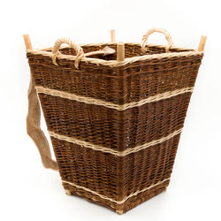 Large Back Pack Basket In Burnt Red Willow