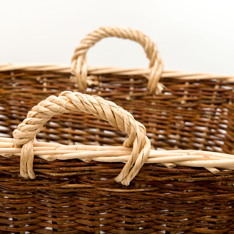 Large Back Pack Basket In Burnt Red Willow