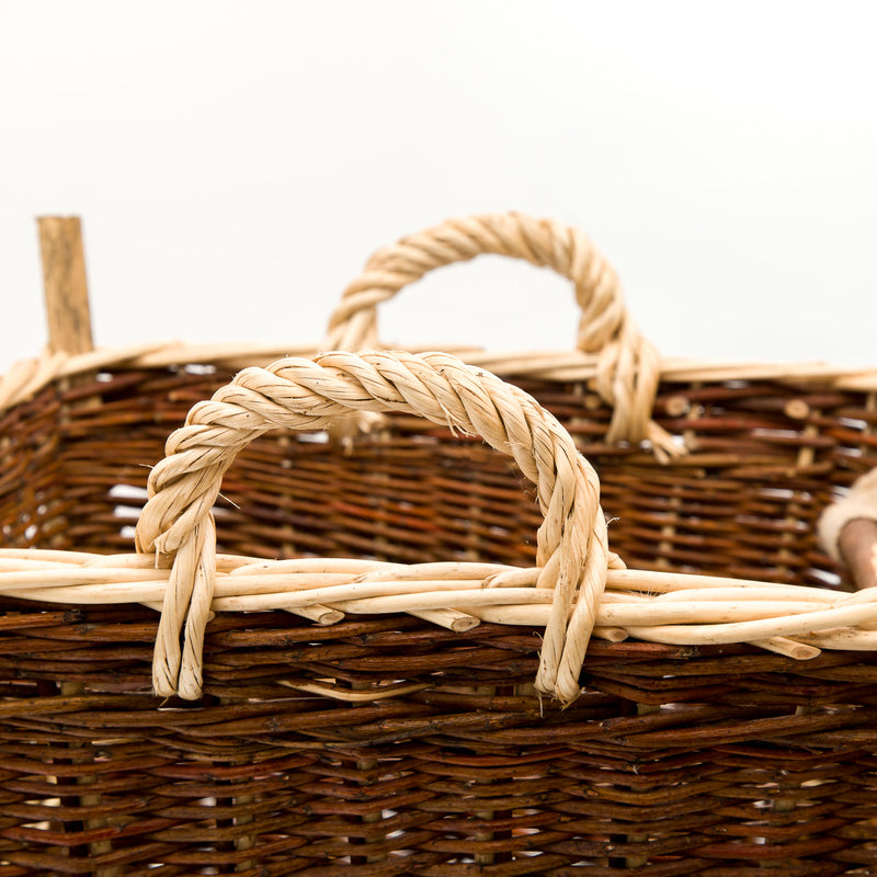 Medium Slim Back Pack Basket In Burnt Red Willow