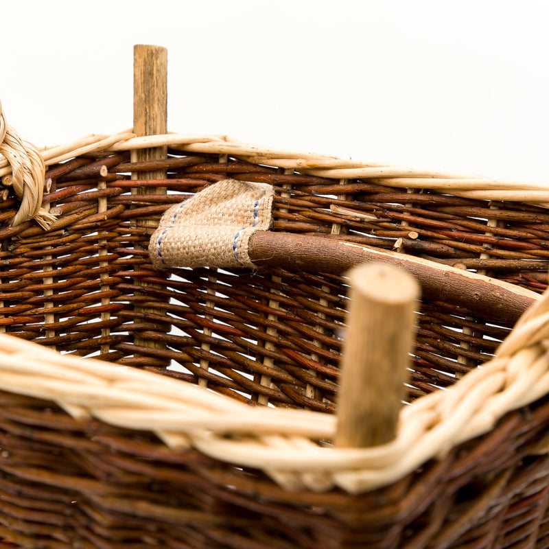 Medium Slim Back Pack Basket In Burnt Red Willow