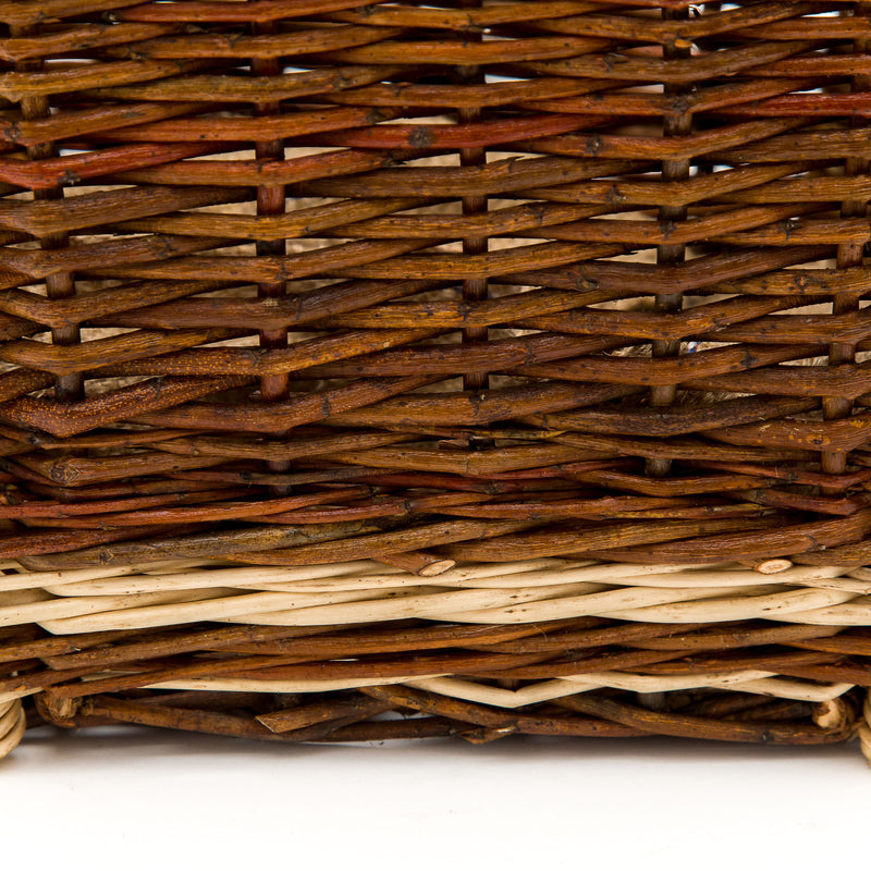 Medium Slim Back Pack Basket In Burnt Red Willow