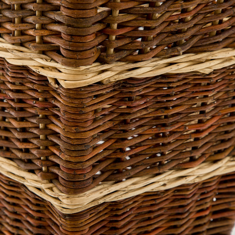 Small Slim Back Pack Basket In Burnt Red Willow