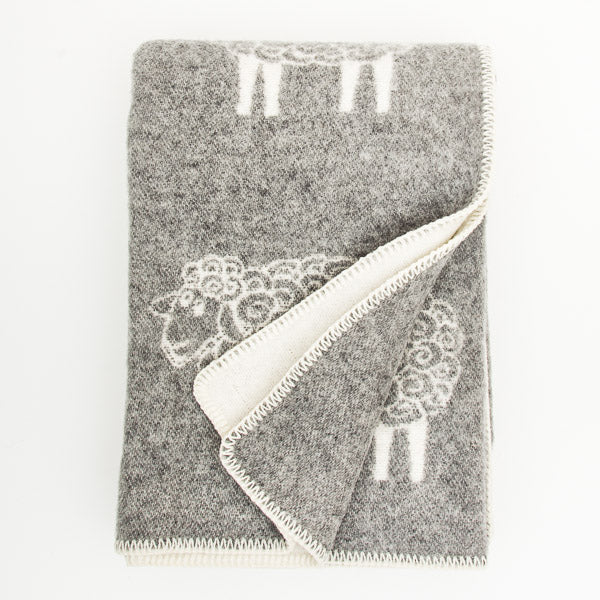 Double Weave Wool Blanket - Sheep - Nordic Grey - 200cm x 130cm