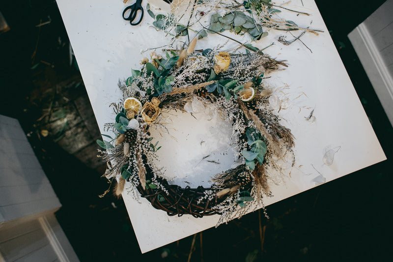 Dried Flower Festive Wreath Making Workshop at Stòr Lifestyle