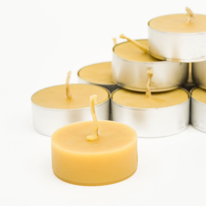 Large Beeswax Tea Candles in a Recycled Card Box