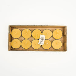 Large Beeswax Tea Candles in a Recycled Card Box