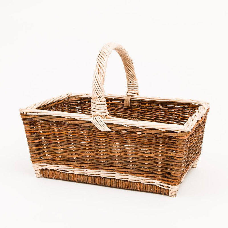 Straight Up Copper Willow White Detail Shopper - Handmade Willow Basket