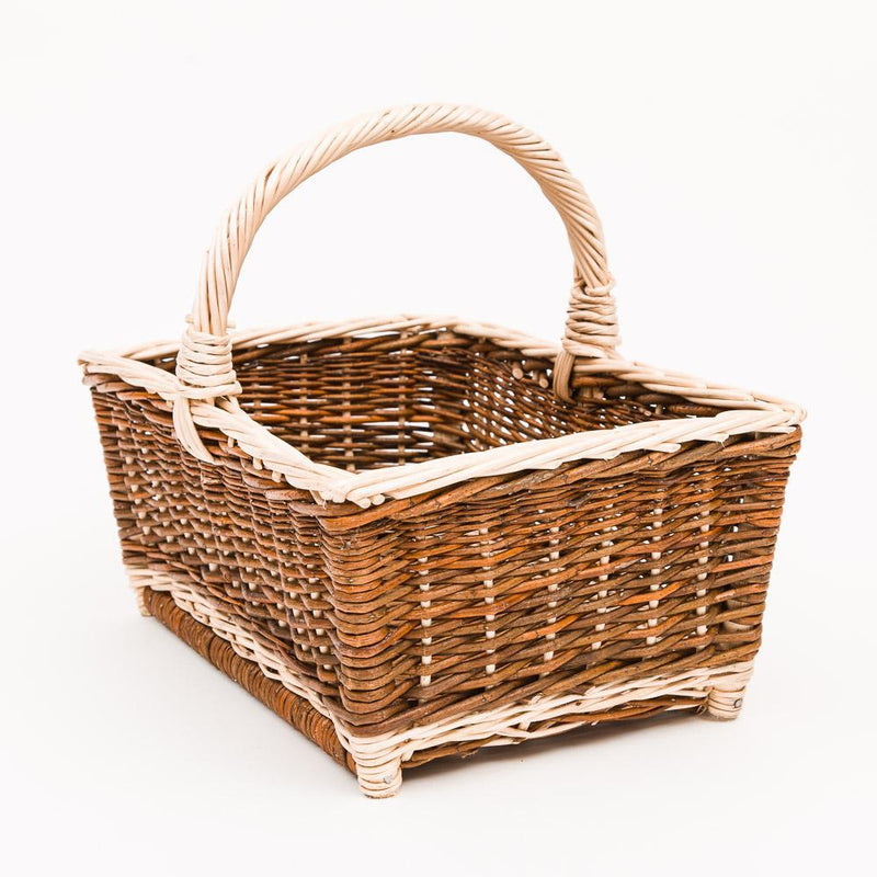 Straight Up Copper Willow White Detail Shopper - Handmade Willow Basket